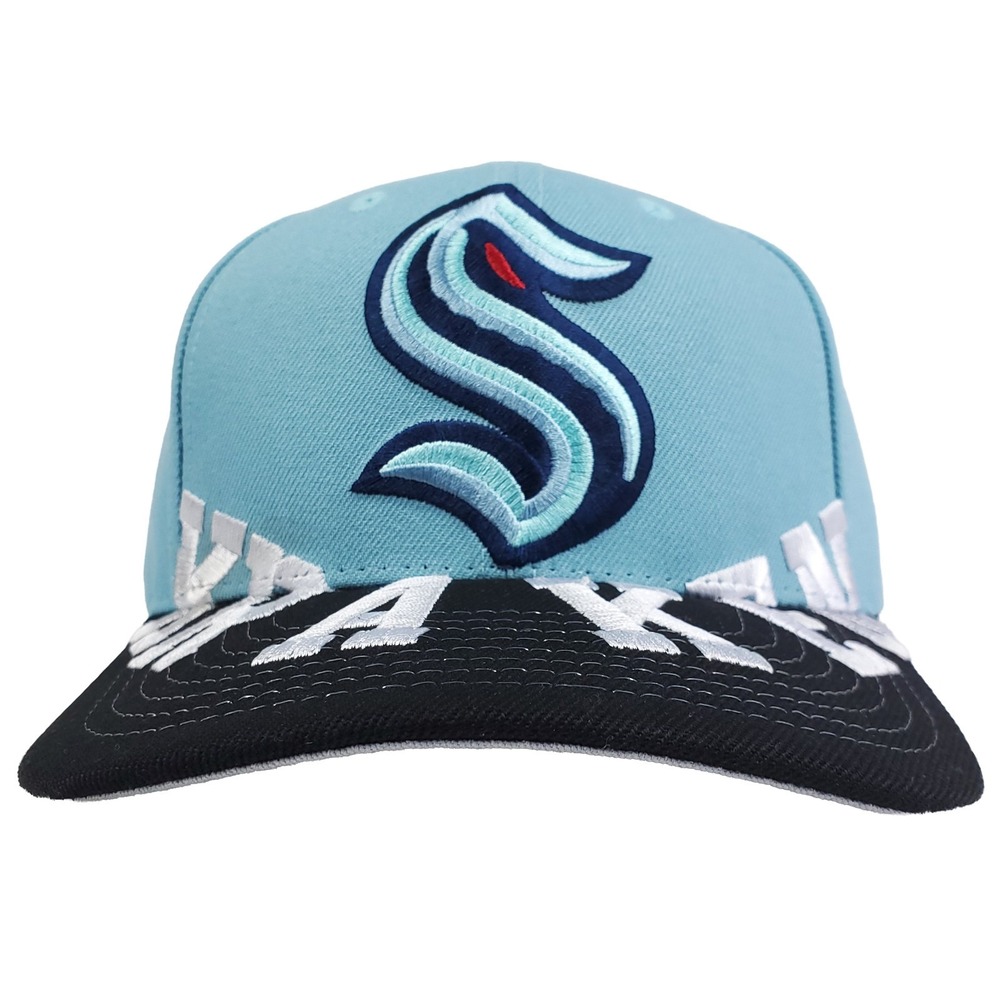 Seattle Kraken Mitchell & Ness NHL Pro Fit Snapback Hat Cap Embroidery Logo NWT